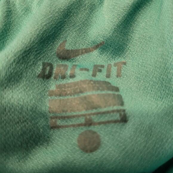 Nike Dri-Fit Just Do It Print Athletic Shorts Size Turquoise Blue Green Medium - Picture 4 of 7